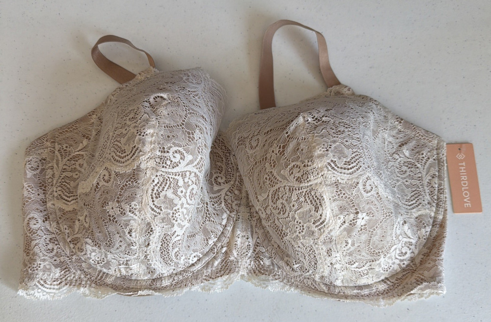 THIRDLOVE 24/7 44F Lace Balconette Bra lingerie sexy full coverage NWT